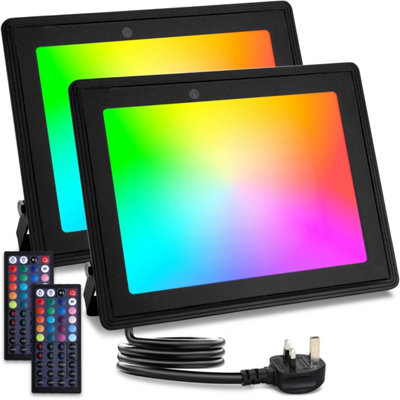 Aigostar 50W Rgb Colour Changing Floodlight Dimmable Wall Washer Party Stage Light Ip65 from B&Q