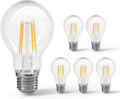 Aigostar 6W E27 Led Filament BulbClear 700 Lumen Golfball Bulb Edison Screw Bulb 2700K from B&Q