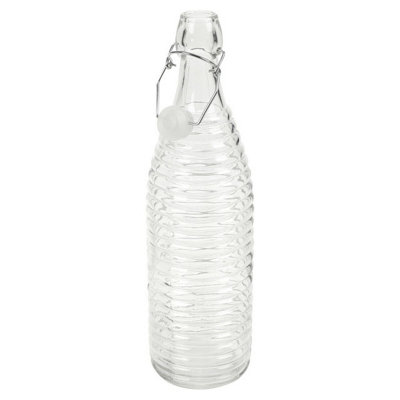 Urbn-Living Urbnliving 1L Water Oil Glass Lined Swing Lid Bottle Reusable Drink Storage Decor from B&Q
