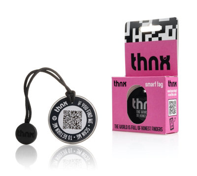 Thnx Tag Large Airtag KeychainBlack from B&Q
