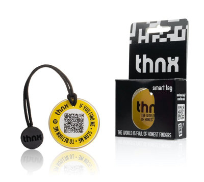  - Thnx Tag Large Airtag KeychainYellow