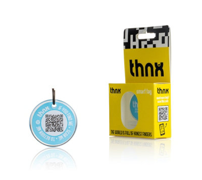  - Thnx Tag Medium Airtag Keychain- Blue