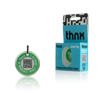 Thnx Tag Medium Airtag Keychain- Green from B&Q