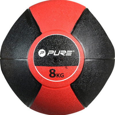 B&Q - Pure2Improve8Kg Medicine Ball With Handles (Red/black)