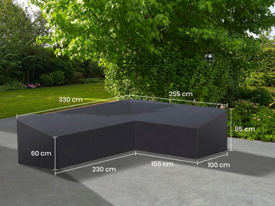 Norfolk Leisure Life Cover 10Lounge L-Shape Right L330Cm X W255Cm X H85/60Cm from B&Q