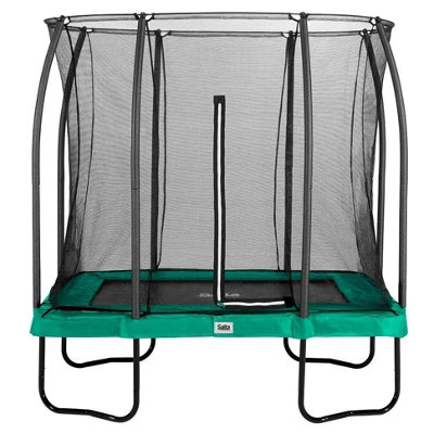 7Ft X 5Ft Salta Green Comfort Edition Rectangular Trampoline With Enclosure from B&Q