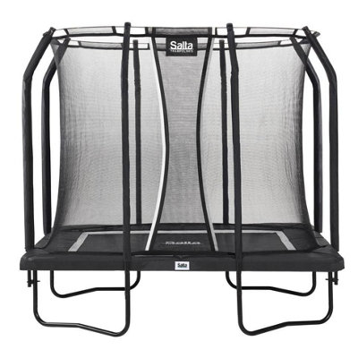 7Ft X 5Ft Salta Black Premium Rectangular Trampoline With Enclosure from B&Q