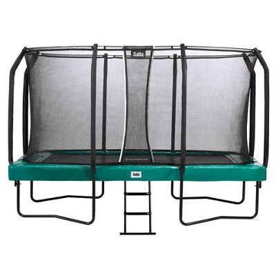 14Ft X 8Ft Salta Green First Class Rectangular Trampoline With Enclosure from B&Q