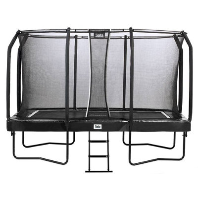 12Ft X 7Ft Salta Black First Class Rectangular Trampoline With Enclosure from B&Q