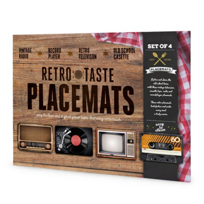B&Q -  Mikamax Retro Cassette Placemat Set Of 4Vintage Inspired Table Mats