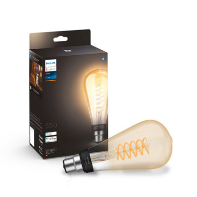 Philips Hue White Filament St64 B22 Amber from B&Q