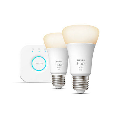 B&Q -  E27 Led Cool White & Warm White A60 Non-Dimmable Smart Lighting Starter Kit