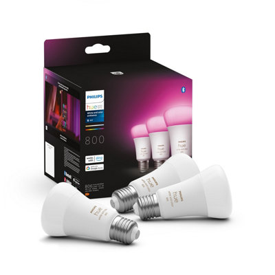 B&Q -  White And Colour Ambiance E27 3-Pack