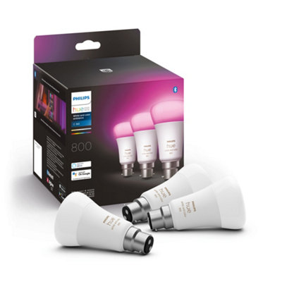 B&Q -  White And Colour Ambiance B22 3-Pack
