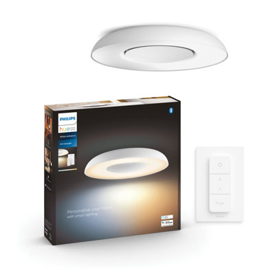 B&Q -  White Ambiance Still Ceiling Light White