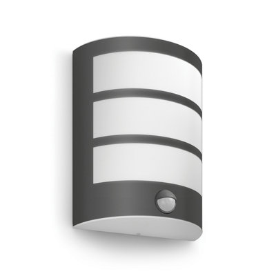 B&Q -  Led Python Outdoor Wall Light Anthracite With Pir 27K