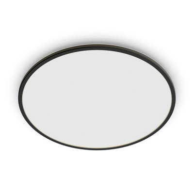B&Q -  Led Supersim Ceiling Light Black 15W 27K  Ip54
