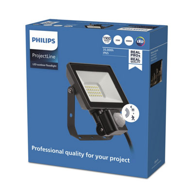Philips Projectline Floodlight 20W 4000K LED Black with Motion Sensor - 1900lm - IP65 - Image 4