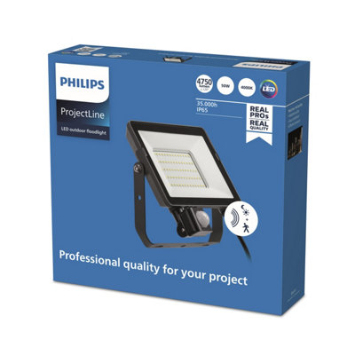 B&Q -  Led Projectline Floodlight 50W 4000K With Sensor