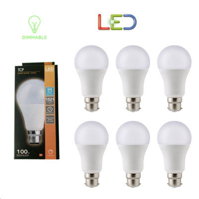 6 X Tcp Led Lightbulb 13.5W Bc 1521 Lumens Warm White Lamp 100W Equiv Dimmable from B&Q