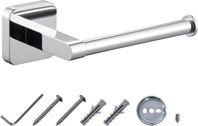 Jassferry 143mm Chrome Wall Mounted Toilet Paper Holder Toilet Roll Holder Rustproof from B&Q