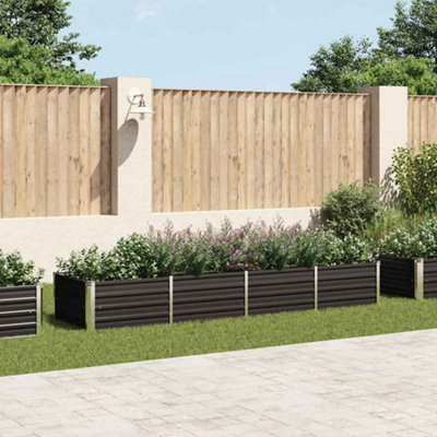 B&Q -  Garden Raised Bed Anthracite 320X80X45 Cm Galvanised Steel