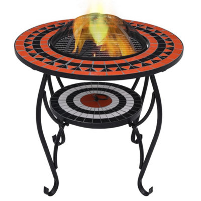 Walplus Mosaic Fire Pit Table Terracotta And White 68 Cm Ceramic from B&Q
