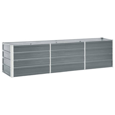 B&Q -  Garden Raised Bed Galvanised Steel 240X40X45 Cm Grey
