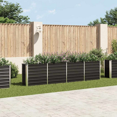 B&Q -  Raised Garden Bed 320X40X77 Cm Galvanised Steel Anthracite