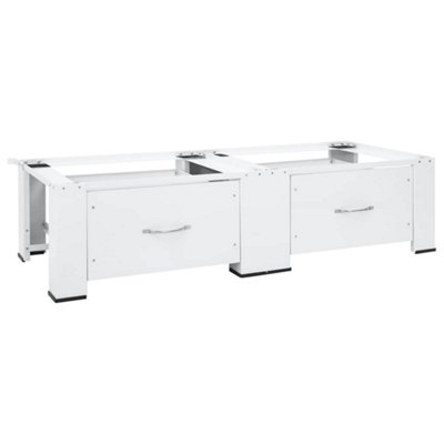 Walplus Double Washing And Drying Machine Pedestal With Drawers White from B&Q