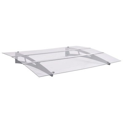 Walplus Door Canopy Silver And Transparent 120X90 Cm Polycarbonate from B&Q