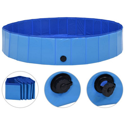Walplus Foldable Dog Swimming Pool Blue 160X30 Cm Pvc from B&Q