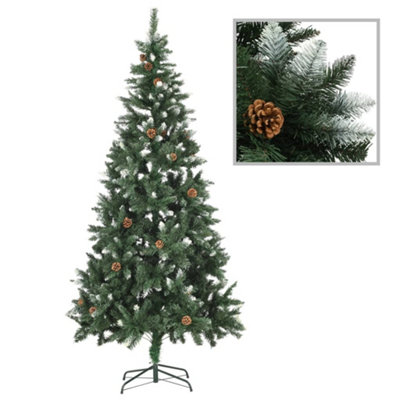 Walplus Artificial Christmas Tree With Pine Cones And White Glitter 210 Cm from B&Q