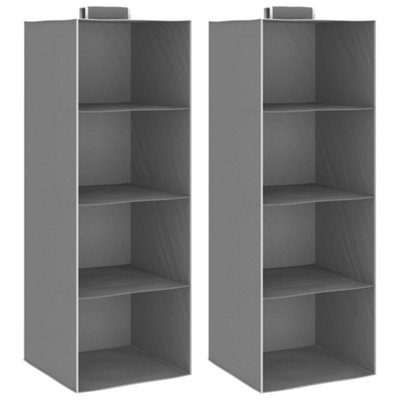 B&Q -  Hanging Closet Organisers 2 Pcs With 4 Shelves Fabric