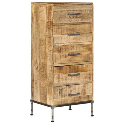 B&Q -  Chest Of Drawers 45X35X106 Cm Solid Mango Wood Chest Of Drawers