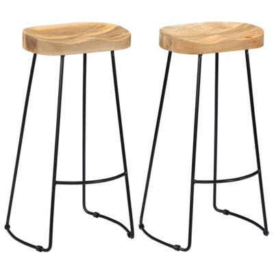 Vidaxl Gavin Bar Stools 2 Pcs Solid Mango Wood Bar Chairs from B&Q