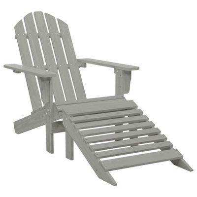 B&Q -  Garden Chair With Ottoman Wood Grey