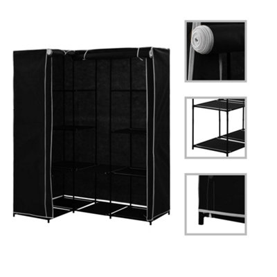 Vidaxl Corner Wardrobe Black 130X87X169 Cm from B&Q