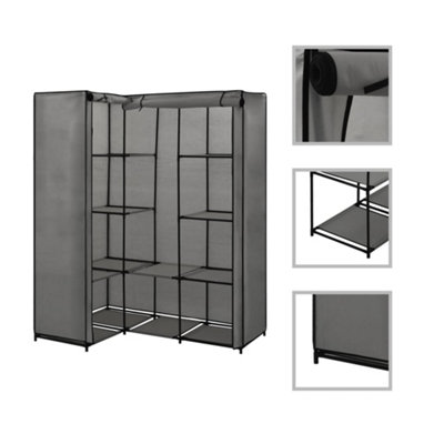Vidaxl Corner Wardrobe Grey 130X87X169 Cm Wardrobes from B&Q