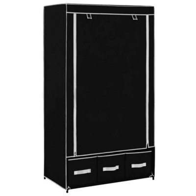Vidaxl Wardrobe Black 87X49X159 Cm Fabric from B&Q