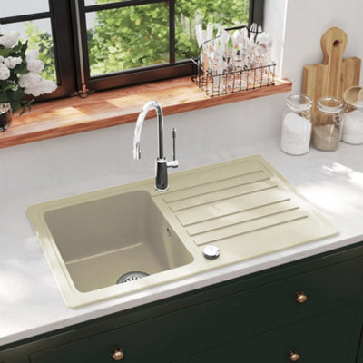 B&Q -  Granite Kitchen Sink Single Basin Beige