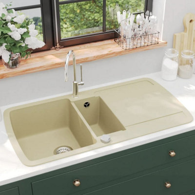 Vidaxl Granite Kitchen Sink Double Basins Beige from B&Q