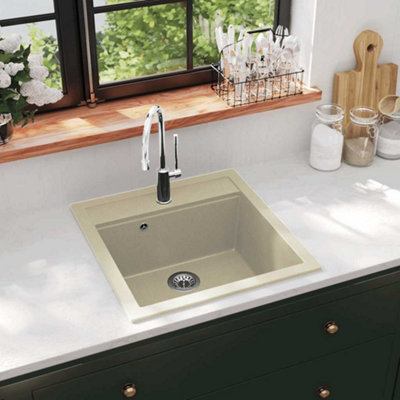 Vidaxl Granite Kitchen Sink Single Basin Beige from B&Q