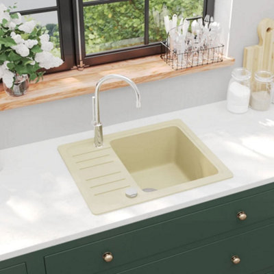 Vidaxl Granite Kitchen Sink Single Basin Beige from B&Q