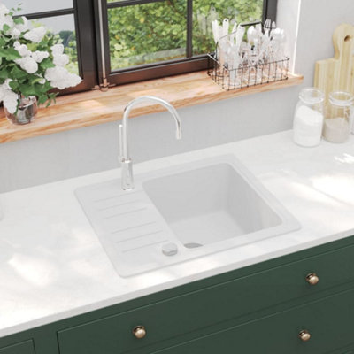 B&Q -  Granite Kitchen Sink Single Basin White