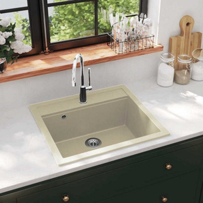 Vidaxl Granite Kitchen Sink Single Basin Beige from B&Q