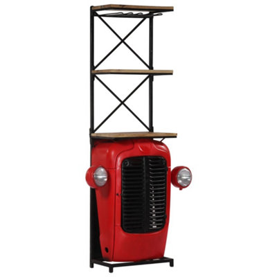 B&Q -  Tractor Wine Cabinet 49X31X172 Cm Solid Mango Wood Wine Cabinets