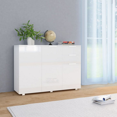 B&Q -  Sideboard High Gloss White 107X35X80.5 Cm