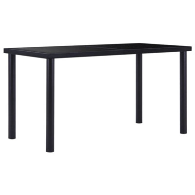 B&Q -  Dining Table Black 140X70X75 Cm Tempered Glass