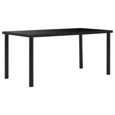 B&Q -  Dining Table Black 160X80X75 Cm Tempered Glass